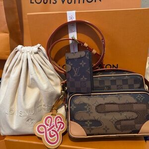 Louis Vuitton Brown and Tan Monogram Crossbody Bag